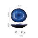 KINGLANG 1/2/4 Pcs  Nordic Ceramic Food Dish Plate Household Pottery Irregular Dish Salad Platter Dish Dinnerware