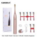 CANDOUR CD-5168 声波电动牙刷 可充电牙刷 IPX8 级防水 15 种模式 USB 充电器 替换刷头套装