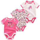 3 PCS/LOT Newborn Baby Clothing 2021 New Fashion Baby Boys Girls Clothes 100% Cotton Baby Bodysuit Short Sleeve Infant Jumpsuit