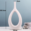 VILEAD Ceramic Hollow Out Flower Vase Figurines Nordic Modern Planter Pots Living Room Desktop Interior Decorative Decorations