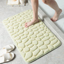 Simple Momery Foam Bathroom Mat 3D Cobblestone Pattern Absorbent Bath Rug Toilet Hallway Non-Slip Doormat Floor Carpet Washable