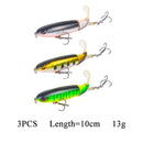 8个装Whopper Plopper 10厘米/14厘米浮水路亚饵人造硬饵摇摆器旋转尾巴渔具3D眼