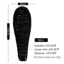 AEGISMAX 95% White Goose Down Mummy Camping Sleeping Bag Cold Winter Ultralight Baffle Design Camping Splicing FP800 G1-G5