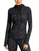 Sportswear Woman'S Sports Jacket Women'S Matte Brushed Full Zip Up Hoodie Coats Outerwear Hooded Workout Sports Jackets Pockets