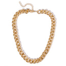 European and American retro portrait of exaggerated thick chain necklace double personality chain hip-hop neck chain short colla