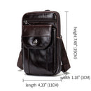 WESTAL Small Men's Bag Genuine Leather Flap Phone Belt Pouch Men's Shoulder Bags Men Leather Crossbody Bags Over The Shoulder