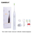 CANDOUR CD-5168 声波电动牙刷 可充电牙刷 IPX8 级防水 15 种模式 USB 充电器 替换刷头套装