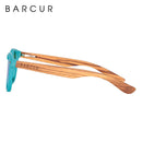 BARCUR 偏光儿童太阳镜 圆形男女童斑马木太阳镜 猫眼 UV400 眼镜 Oculos Gafas De Sol