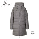 GASMAN 2022 长款羽绒冬装外套女加厚带帽派克大衣保暖女士品牌棉服冬季 M-180