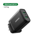 Ugreen USB Charger Quick Charge 3.0 36W Fast Charger Adapter QC3.0 Mobile Phone Chargers for iPhone Samsung Xiaomi Redmi Charger
