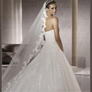 White Lace Bridal Edge Veils  Hot Sale 300CM Cathedral Bridal Veil Custom Made Ivory Tulle Wedding Accessories For Bride