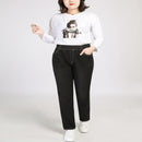 Autumn and winter new large size casual jeans 7XL 8XL 9XL fashion women&