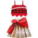 2020 Princess Moana Cosplay Costume for Children Vaiana dress Costume with Necklace for Halloween Costumes for Kids Girls Gifts