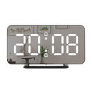 Mirror Digital Alarm Clock LED Electronic Temperature Wall Table Snooze Clocks USB Multifunction Watch Nightlight Home Office