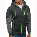 Covrlge Men's Hoodies Patchwork Sweatshirt 2019 New Hot Sale Raglan Hoody Autumn Winter Men's Zipper Sportswear Hoodie MWW180