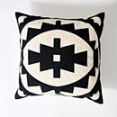 Home Decor Embroidered Cushion Cover Black White Abstract Geometric Canvas Cotton Square Embroidery Pillow Cover 45x45cm