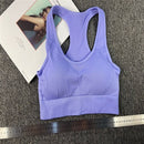 无缝健身女士瑜伽服高弹力运动套装带胸垫运动文胸高腰运动紧身裤健身房