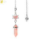 CSJA Natural Stone Quartz Pendulum for Dowsing Divination Hexagonal Crystal Merkaba Esotericism Shuttle Spiritual Pendulo G517