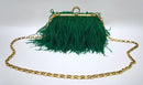 Designer Ostrich Fur Feather Wallet Clutch Bag Women Clutch Diamond Knuckle Rings Dinner Evening Bag Chain Purses Party XA531H