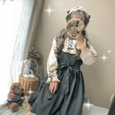 Japanese Korean Harajuku Gothic Bandage Bow Patchwork Girl Cosplay Dress Kawaii Ruffles Dress Women Lolita Style Party Dresses