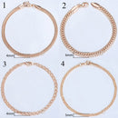 8Pcs/Lot Women's Men's Bracelet 585 Rose Gold Color Curb Snail Foxtail Venitian Link Bracelet Girls Wholesale Jewelry 20cm