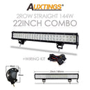 Auxtings 12'' 22'' 20inch 12V 24V offroad led light bar Spot Flood Combo 20'' 126W led Work Light for Jeep Car 4WD Truck SUV ATV