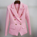 HIGH STREET 2023 Classic Designer Blazer Jacket Women's Slim Fitting Metal Lion Buttons Double Breasted Blazer