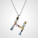 ANDYWEN 925 Sterling Silver 26 Letters Gold Initial  A B Pendant Necklace Thin Long Chain Adjustable Mini P G CZ Jewelry