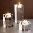 PEANDIM Wedding Centerpieces Decorations Idea K9 Crystal Candle Holder Set Of 3 Tealight Candlestick Candle Strands 6cm 8cm 10cm