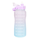 Quifit加仑2升吸管水壶 3.8和2升大容量Tritan材质 不含BPA 励志标语 时间刻度 2000毫升水壶