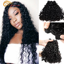 Brazilian Pixie Curls Human Hair Weave Bundles Hair Extensions Ombre Bundles With Closure 1B/30 Remy Hair Bundles With Closure