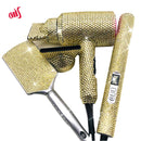 Crystal Hair Flat iron Bling Hair Dryer Rhinestone Wig Brush  Crystal Hot tools Hair Boutique