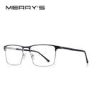 MERRYS DESIGN 男士钛合金眼镜框商务风格男款方形超轻眼部近视处方眼镜 S2057
