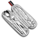 Spklifey Tableware Steel Cutlery Portable Tableware Travel Cutlery Set Stainless Steel Rainbow Dinnerware Set Cutlery bag