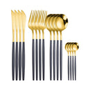 Tableware Gold Stainless Steel Cutlery Set 18/10 Travel Cutlery Silverware Dinner Knife Fork Spoon Flatware Set Dishwasher Safe