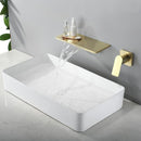 Waterfall Sink Faucet Shelf Basin Water Mixer Tap Quality Black Wall Mounted Brass Elegant Life Decoration Bathroom Hotel