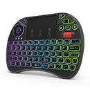 Rii X8+ I8+ 2.4G 迷你无线键盘，带触控板、语音搜索、LED 背光、可充电锂离子电池，适用于安卓电视盒、电脑