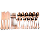 Tablewellware Tableware Black Cutlery Set 24 Pcs Stainless Steel Cutlery Box Forks Knives Spoons Dinner Set Kitchen Spoon Set