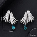 GODKI Luxury DOUBLE CLAWS STUD Earrings Trendy Cubic Zircon Indian gold earrings for women Wedding Engagement Party JEWELRY GIFT