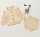 Brand Cotton Boys Girls Baby Knit Sweater Cardigan + Shorts Suit New 2021 Autumn Winter Children Clothing Baby Clothes Suit