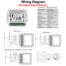 GIRIER Tuya ZigBee 3.0 Smart Light Switch Module No Neutral Wire Required Works with Alexa Google Home Support 2 Way Control