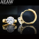 D Color 2.0ctw 6.5mm Round Excellent Cut Moissanite Engagement Earring Hoop Earring Solid Real 18k Yellow Gold For Women
