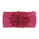 Nishine Soft Stretch Satin Rose Flower Baby Headband Newborn Knot Wide Nylon Headwraps Turban Girls Headwear Kids Photo Props