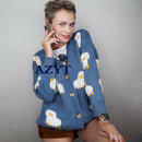 2023 Autumn Winter Knitted Cardigan Cute Cartoon Print V Neck Women Sweater Coat Korean Style Cardigan Sweater For Women