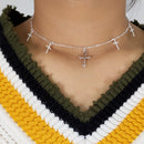 Silver Color Cross Necklaces &amp; Pendants for Women Choker Clavicle Chain Jewelry Femme Bijoux Collares