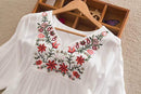 Summer Women Mexican Embroidered Floral Peasant Blouse Vintage Ethnic Tunic Boho Hippie Clothes Tops Blusa Feminina