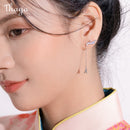 Thaya 100% S925纯银耳坠浅紫色流苏高品质女士耳环国风系列精品首饰