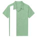 SISHION L-2XL  Men Shirt ST110 Short Sleeve Black Red Rockabilly Cotton Casual Bowling Shirts for Men camisa masculina