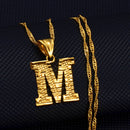 Anniyo A-Z Small Letters Necklaces Women/Girl Gold Color Initial Pendant Thin Chain English Letter Jewelry Alphabet Gift