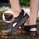 Summer Sandals Men Breathable Footwear Mesh With Hole Cow Leather Shoes Male Comfortable Soft Translucent Sole Men&